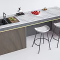 Modern Bar Chair Combination Bar Island Desk Dining Bar Water Bar 3d model