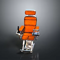 Orange Medical Examination Chair With Metal Frame And Comfortable Seat