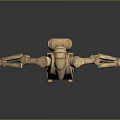 Wooden Mechanical Robot Figure With Skeleton Structure Slender Limbs And Head Antenna
