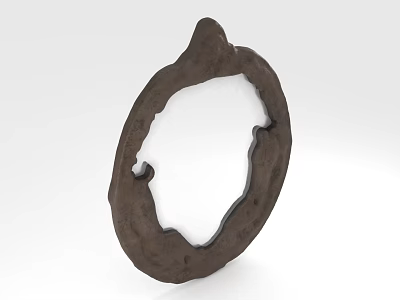 3D Decorative Brown Mirror With Irregular Shape And Textured Surface 3d model