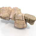 Natural Wood And Stone Decorative Elements With Rough Surface Texture Design