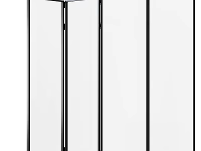 Modern Bathroom Swing Door With Tempered Glass And Black Aluminum Frame 3d model