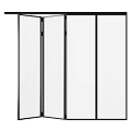 Modern Bathroom Swing Door With Tempered Glass And Black Aluminum Frame