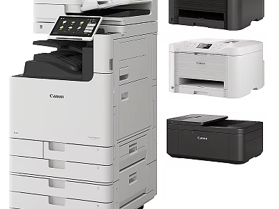 Canon Industrial Multifunction Printers With White Black Large And Small Models 3d model
