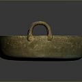 Vintage Bronze Household Basin With Two Side Handles For Daily Use