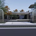 Elegant Myth Landscape Sculpture With Modern Architectural Setting Water Pool And Stone Steps 3d model