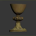 Golden Decorative Household Cup With Ornate Base And Intricate Gemstone Design