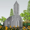 Ancient Architecture With Spire Design Surrounded by Green Trees and Natural Scenery