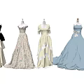 Elegant Vintage Dresses Collection With Various Colors Bow Details And Layered Skirts