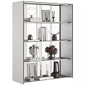 Modern Minimalist Decorative Cabinet With Shelves Books Vases And Decorative Pieces