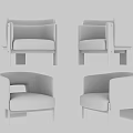 Modern single sofa single chair combination 3d model