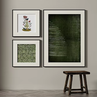Quiet Retro Abstract Decorative Painting 3d model