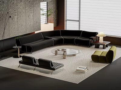 Modern sofa coffee table combination 3d model