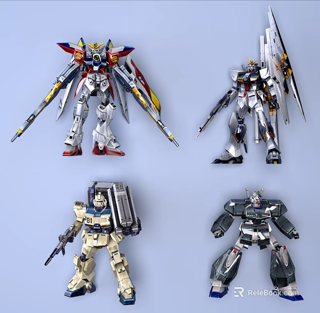 Smart Machines Robot Models With Mechanical Armor And Futuristic Weapons 3d model