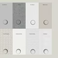 Neutral Color Swatches Sample Board With Various Shades And Round Knobs 3d model