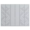 Elegant Modern Beige Wardrobe With Glass Doors Gold Handles And Clothing Storage Interior