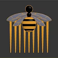Commercial Beauty Equipment Hair Comb featuring Bee Shaped Decoration Yellow Black Stripes and Orange Teeth