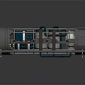 Two Industrial Machinery Units With Metallic Structure And Different Colors On Base Frame