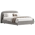 Modern Upholstered Double Bed with Comfortable Pillows Comforter and Blanket and Different Color Headboard Options