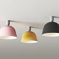 Modern Stylish Ceiling Lights With Round Dome Shaped Design In Multiple Colors 3d model