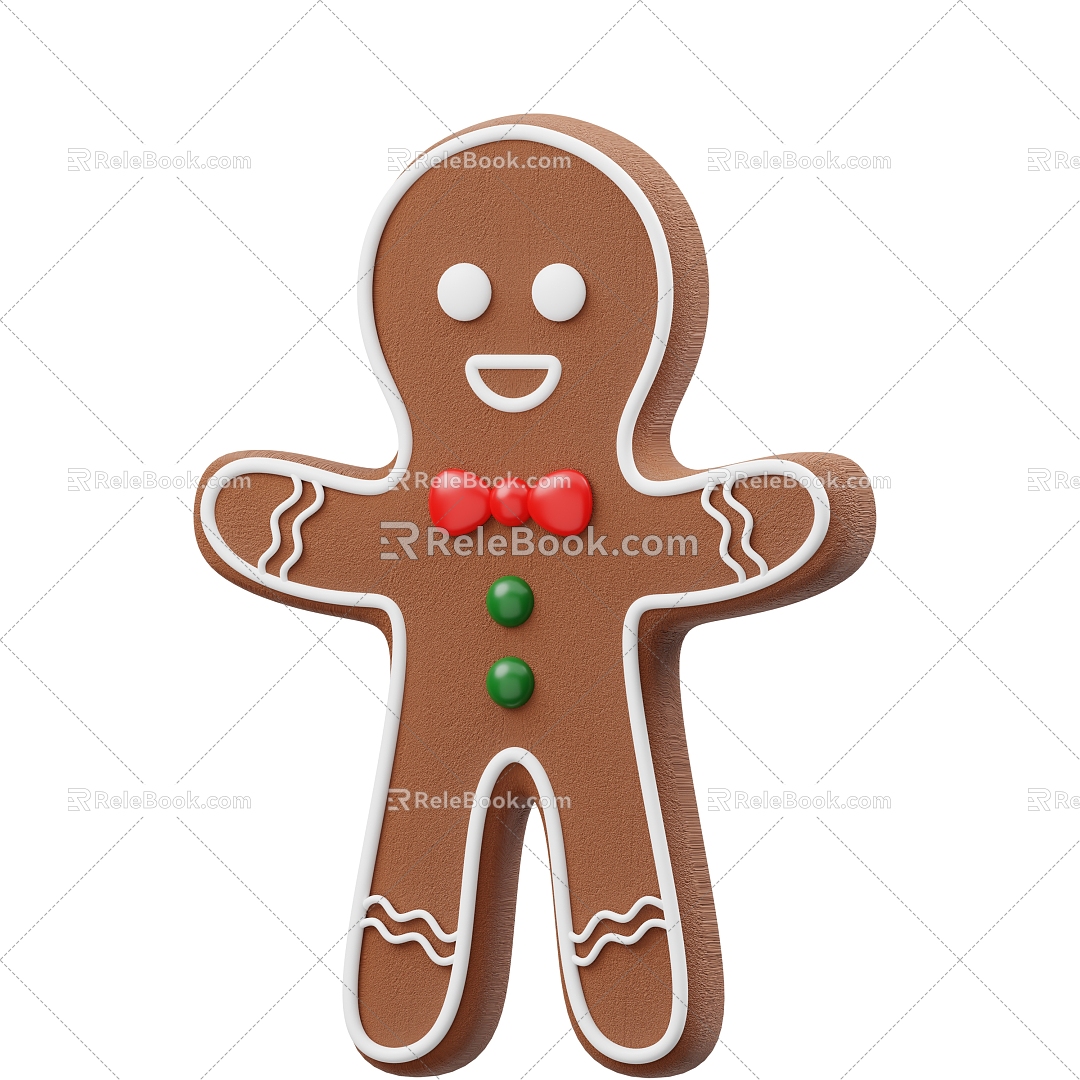 Modern Gingerbread Man Cookie Christmas Items Cartoon Gingerbread Man 3d model