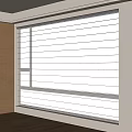 Modern Interior White Window Blinds With Light Filtering Fabric And Wooden Cabinet