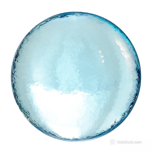 Elegant Blue Glass Spherical Component With Textured Translucent Surface For Interior Design 3d model 