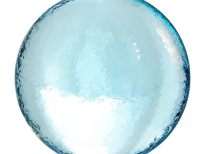 Elegant Blue Glass Spherical Component With Textured Translucent Surface For Interior Design 3d model