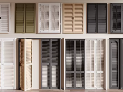 Modern Window Shutters In Various Colors And Stylish Designs For Home Interior Decor 3d model
