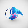 Blue Shark Shaped Bag With Adjustable Straps And Yellow Star Ornaments