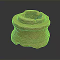 Hand Carved Terracotta Sculpture With Textured Surface And Circular Layered Design