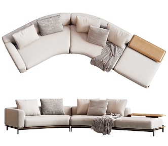 Modern Multiplayer Sofa Special-shaped Sofa Curved Sofa 3d model