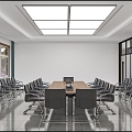 Modern conference room conference table combination lamp film ceiling 3d model