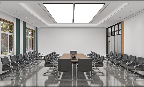 Modern conference room conference table combination lamp film ceiling 3d model