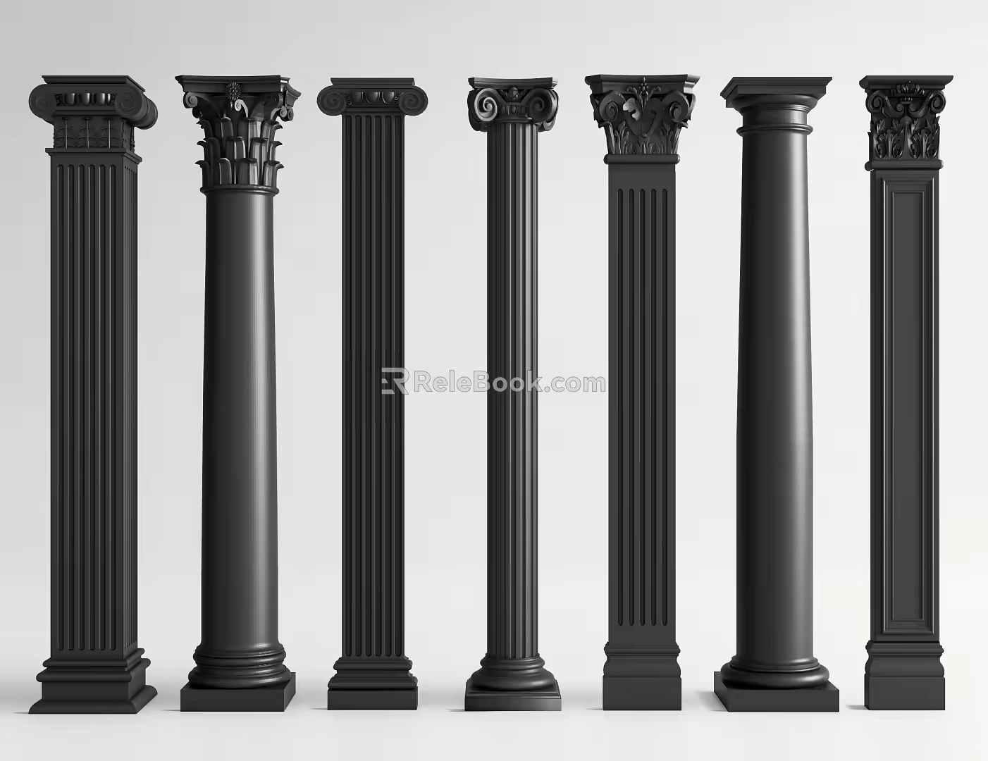 European style column Roman column Gypsum column carving style 3d model