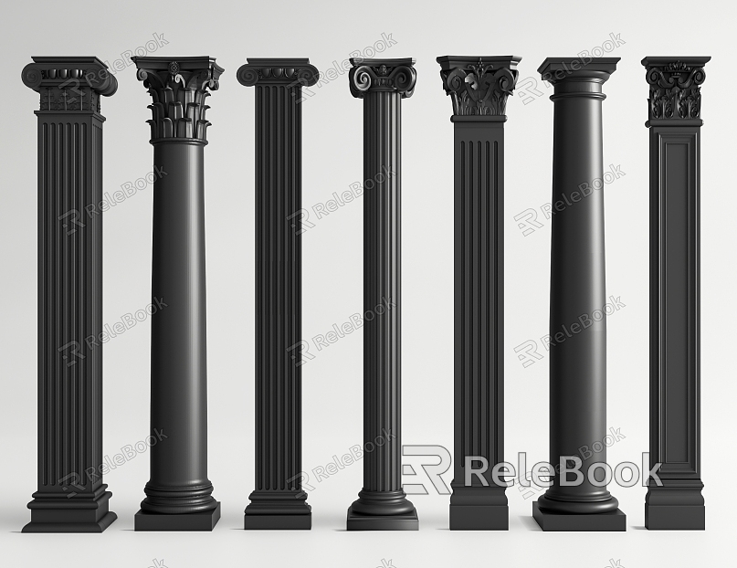 European style column Roman column Gypsum column carving style model