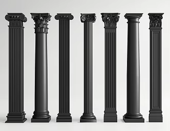 European style column Roman column Gypsum column carving style 3d model