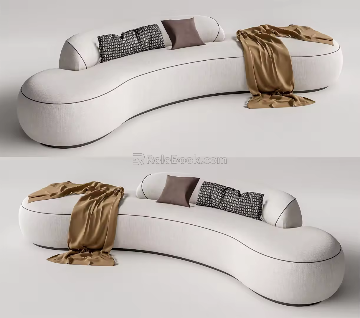 Modern Multiplayer Sofa Curved Sofa 3d model