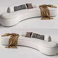 Modern Multiplayer Sofa Curved Sofa 3d model