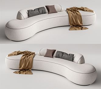 Modern Multiplayer Sofa Curved Sofa 3d model