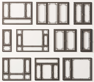 New Chinese casement window 3d model