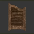 Wooden Louvered Decorative Door Panel With Curved Edges And Natural Texture