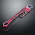 Red Metal Adjustable Wrench Hardware Tool for Repair and Tightening Work