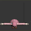 Pink Haired Female Character In Pink Jacket Standing By Electric Guitar