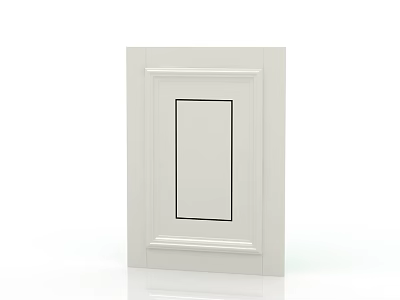 White Double Door With Modern Panel Design And Clean Frame Finish 3d model