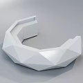 Modern White Geometric Reception Desk With Polygonal Shape And Sleek Design 3d model