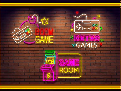 Modern Decorative Light Game Neon Light 3d model