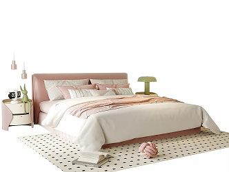 Modern Leather Children's Bed 3d model