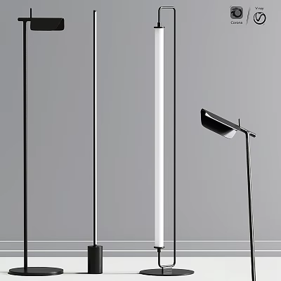 Modern Minimalist Floor Lamp With Sleek Metal Stand In Contemporary Interior Space 3d model