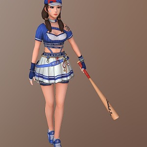 Cheerleading Baseball Costume Lori Game Character Anime Character 3d model